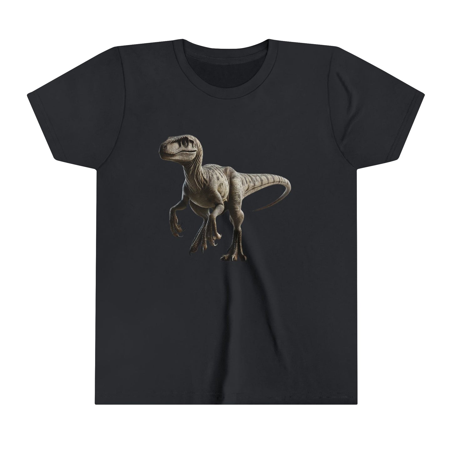 Youth Realistic Velociraptor T-Shirt – Fierce Style for Dinosaur Enthusiasts 🦖 - Unisex Jersey Short Sleeve Tee Super Comfy Dino T-Shirt Gift