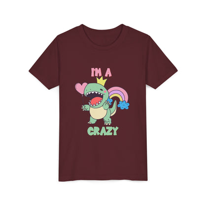Crazy Cretaceous Cutie Youth Size T-Shirt for kids who love dinosaurs