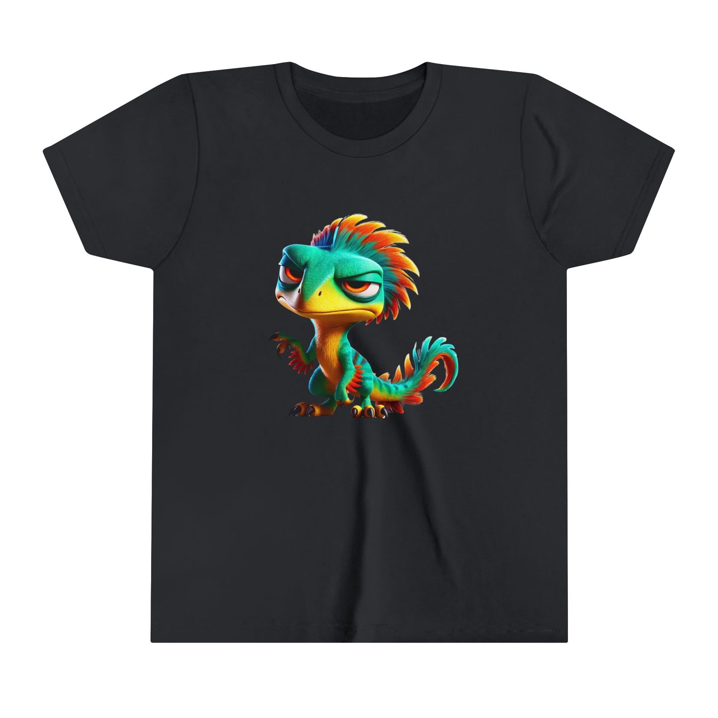 Youth Colorful & Feisty Velociraptor  – Unleash the Attitude!- Unisex Jersey Short Sleeve Tee Super Comfy Dino T-Shirt Gift