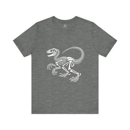 Classic Velociraptor Skeleton Tee – Bold Fossil Design for Dino Fans! 🦖🦴⚒️ - Unisex Jersey Short Sleeve Tee Super Comfy Dino T-Shirt Gift