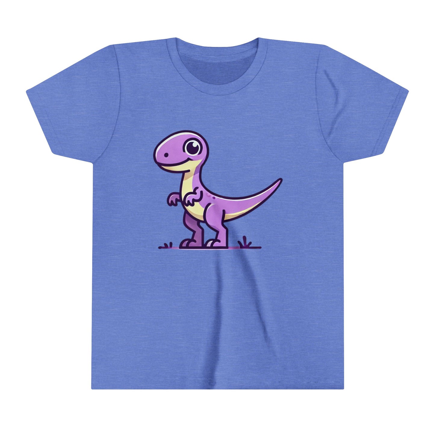 Youth Charming Purple Dinosaur Tee – For Dino-Loving Kids! 💜🦖 - Unisex Jersey Short Sleeve Tee Super Comfy Dino T-Shirt Gift