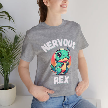 Nervous Rex Unisex T-Shirt – Cute & Funny Unisex Dinosaur Tee for All Dino Lovers