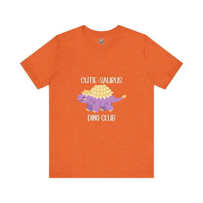 Ankylosaurus Ankylosaurus Cutie Saurus Dino Club Purple - White Graphic - Unisex Jersey Short Sleeve Tee Super Comfy Dino T-Shirt Gift