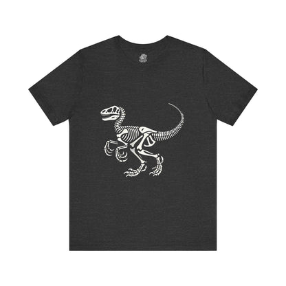 Classic Velociraptor Skeleton Tee – Perfect Fossil Design for Dino Lovers! 🦖💀🦴 - Unisex Jersey Short Sleeve Tee Super Comfy Dino T-Shirt Gift