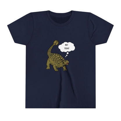 Youth Ankylosaurus Not Today Graphic - Unisex Jersey Short Sleeve Tee Super Comfy Dino T-Shirt Gift