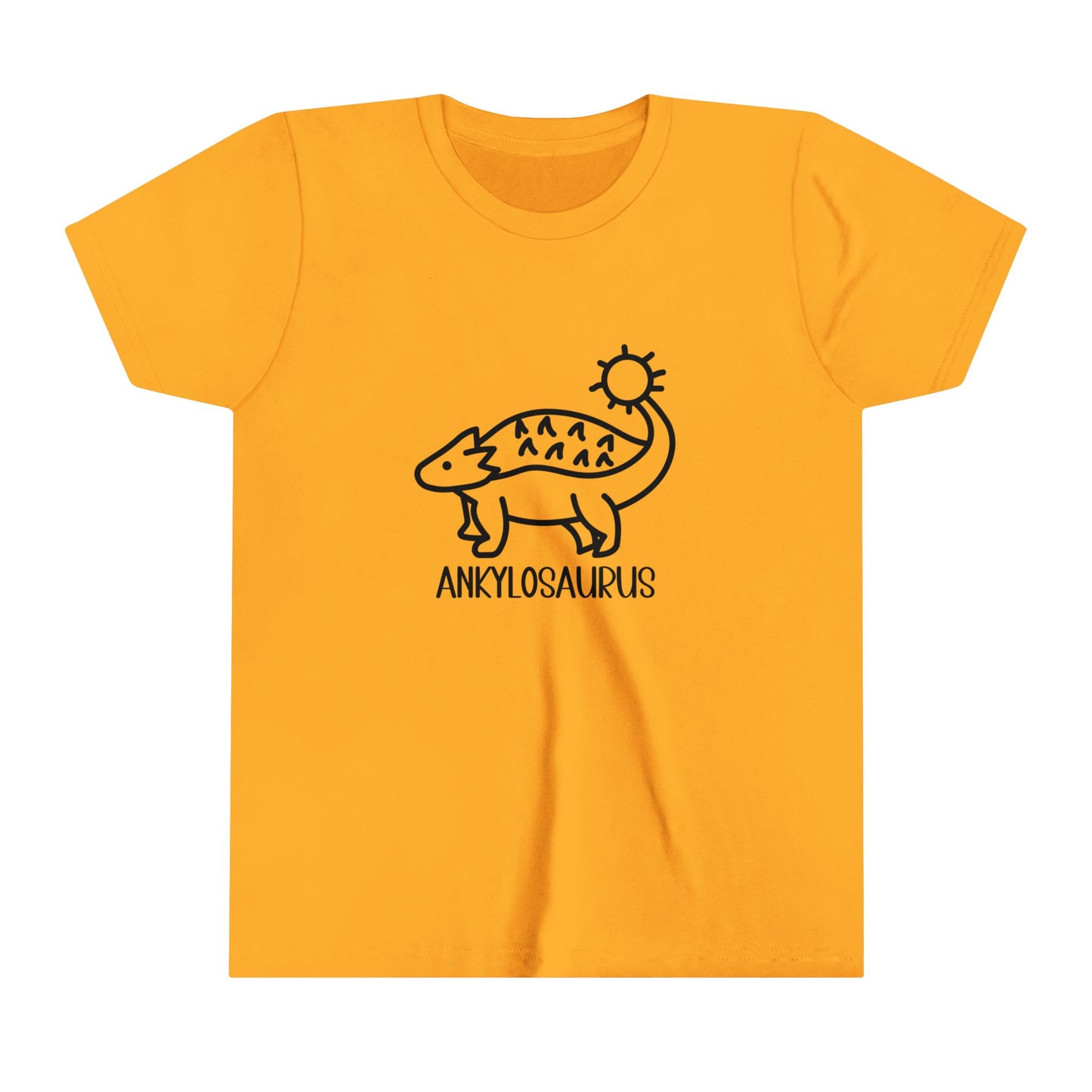 Youth Cute Ankylosaurus T-Shirt with Black Graphics - Unisex Jersey Short Sleeve Tee Super Comfy Dino T-Shirt Gift