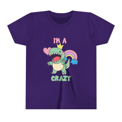 Crazy Cretaceous Cutie Youth Size T-Shirt for kids who love dinosaurs