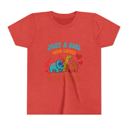 Just a Girl Who Loves Dinosaurs Youth Size T-Shirt Stem Tweens and Teens who Love Dinosaurs Tshirts