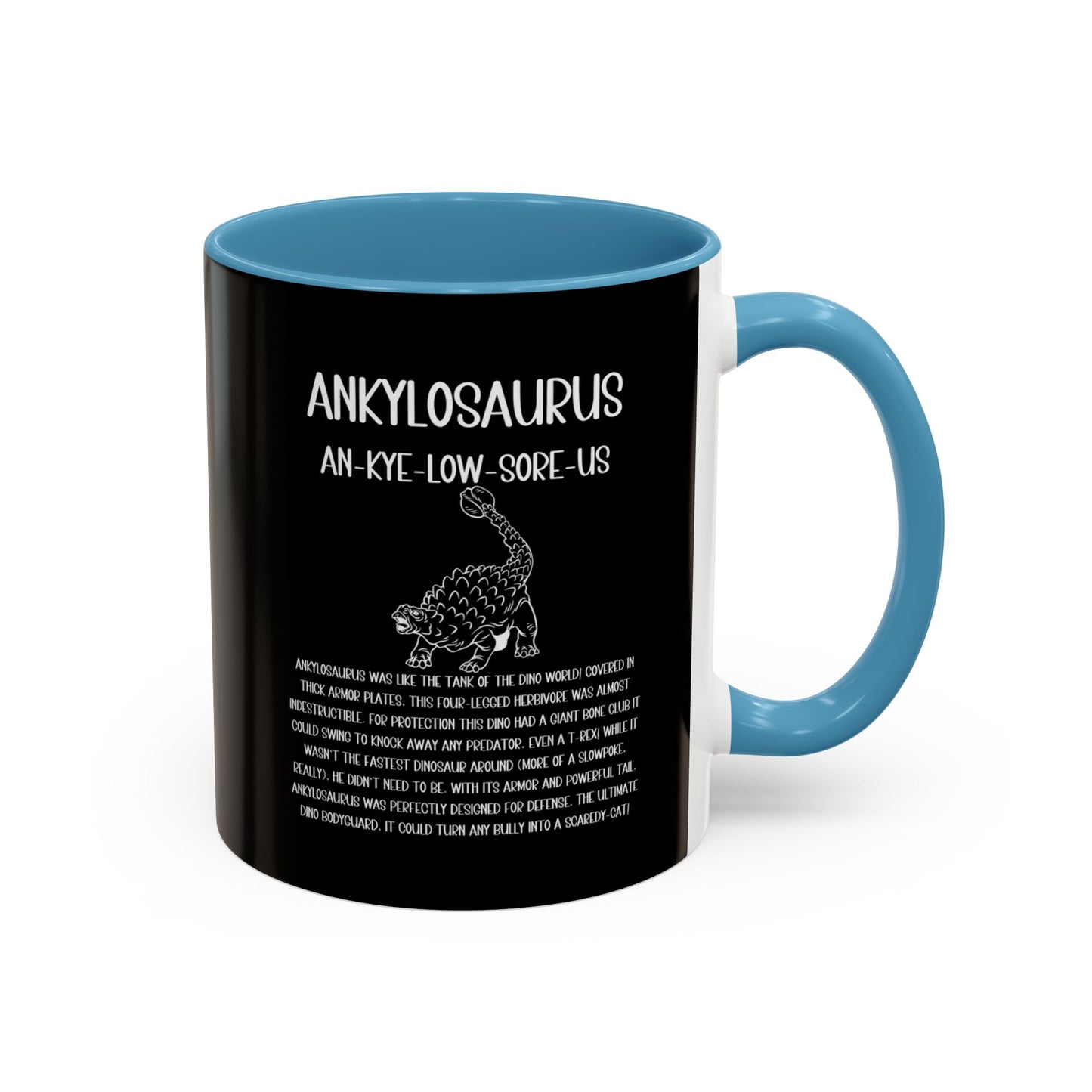 Defensive Ankylosaurus Mug with Detailed White Graphic Amazing Gift for the Dino Lovers in your life