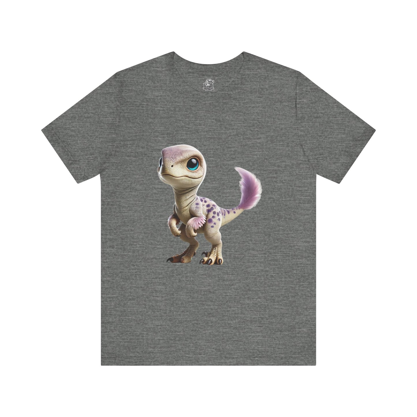 Lovable Baby Velociraptor Tee – Sweet Dino Style in Soft Pastels! 🦖💜✨ - Unisex Jersey Short Sleeve Tee Super Comfy Dino T-Shirt Gift