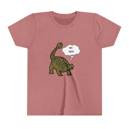 Youth Ankylosaurus Not Today Graphic - Unisex Jersey Short Sleeve Tee Super Comfy Dino T-Shirt Gift