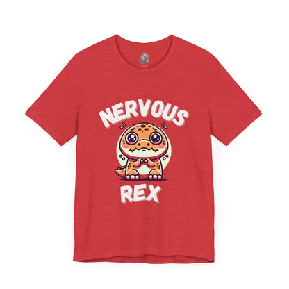 Nervous Rex Unisex T-Shirt – Adorable Unisex Dino Tee for Fun & Relatable Style