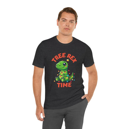 Tree Rex Time Christmas Steve - Unisex Jersey Short Sleeve Tee Super Comfy Dino T-Shirt Gift