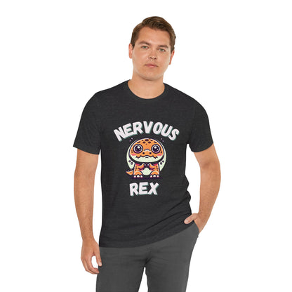 Nervous Rex Unisex T-Shirt – Adorable Unisex Dino Tee for Fun & Relatable Style