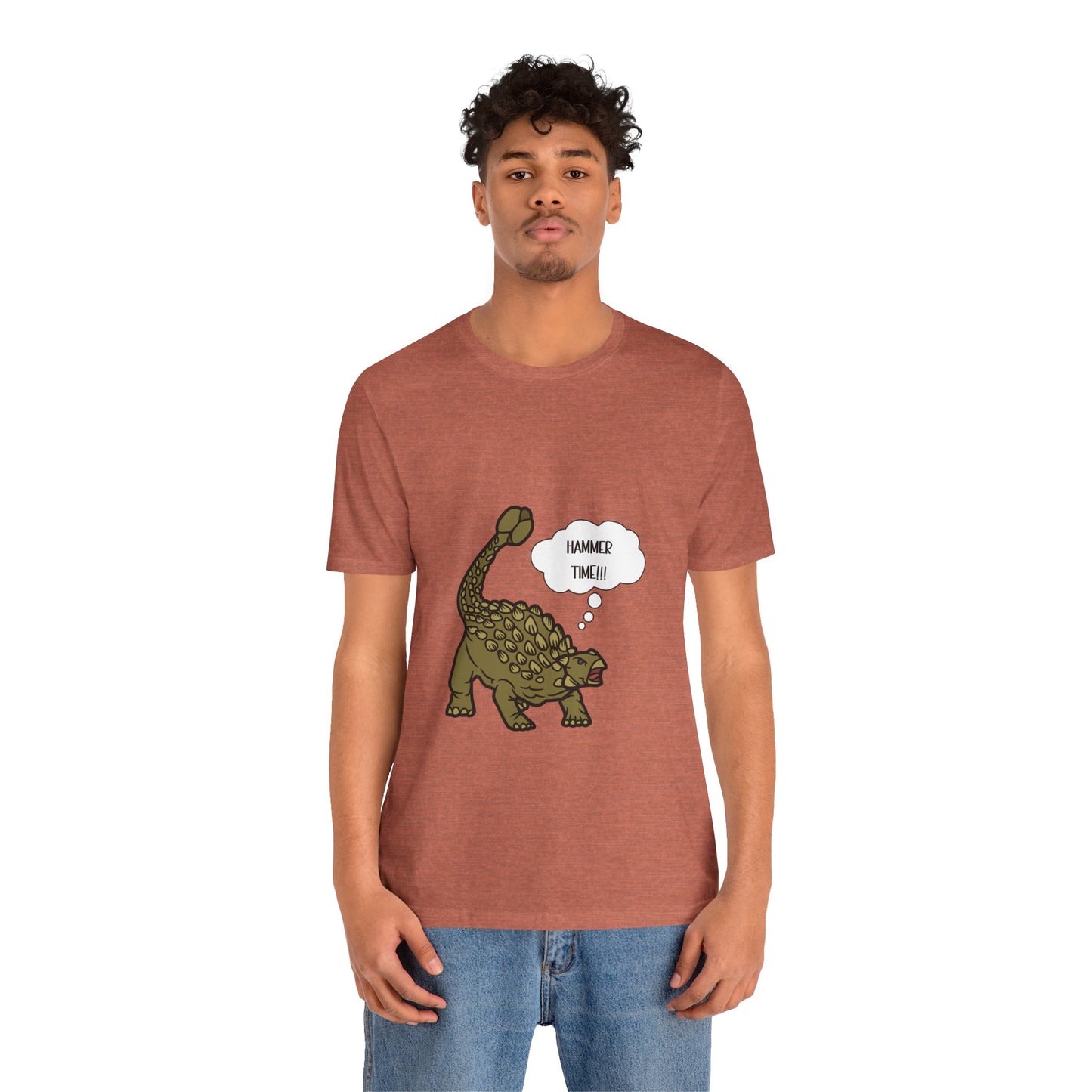 Ankylosaurus Hammer Time Graphic - Unisex Jersey Short Sleeve Tee Super Comfy Dino T-Shirt Gift