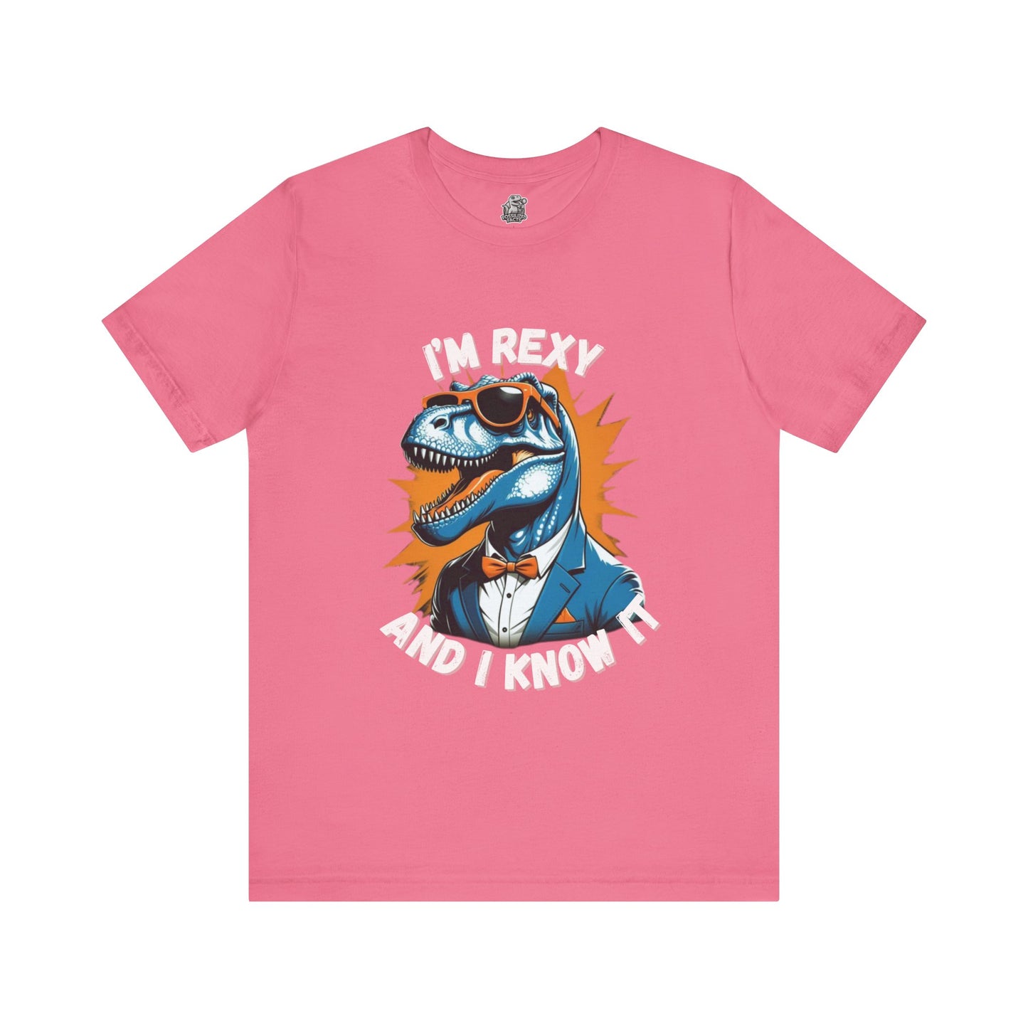 Suave Rex – I’m Rexy and I Know It Unisex T-Shirt with Stylish T-Rex in Shades & Suit