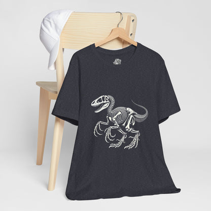 Velociraptor Fossil Skeleton Tee – Bold & Authentic Prehistoric Style! 🦖🦴✨ - Unisex Jersey Short Sleeve Tee Super Comfy Dino T-Shirt Gift