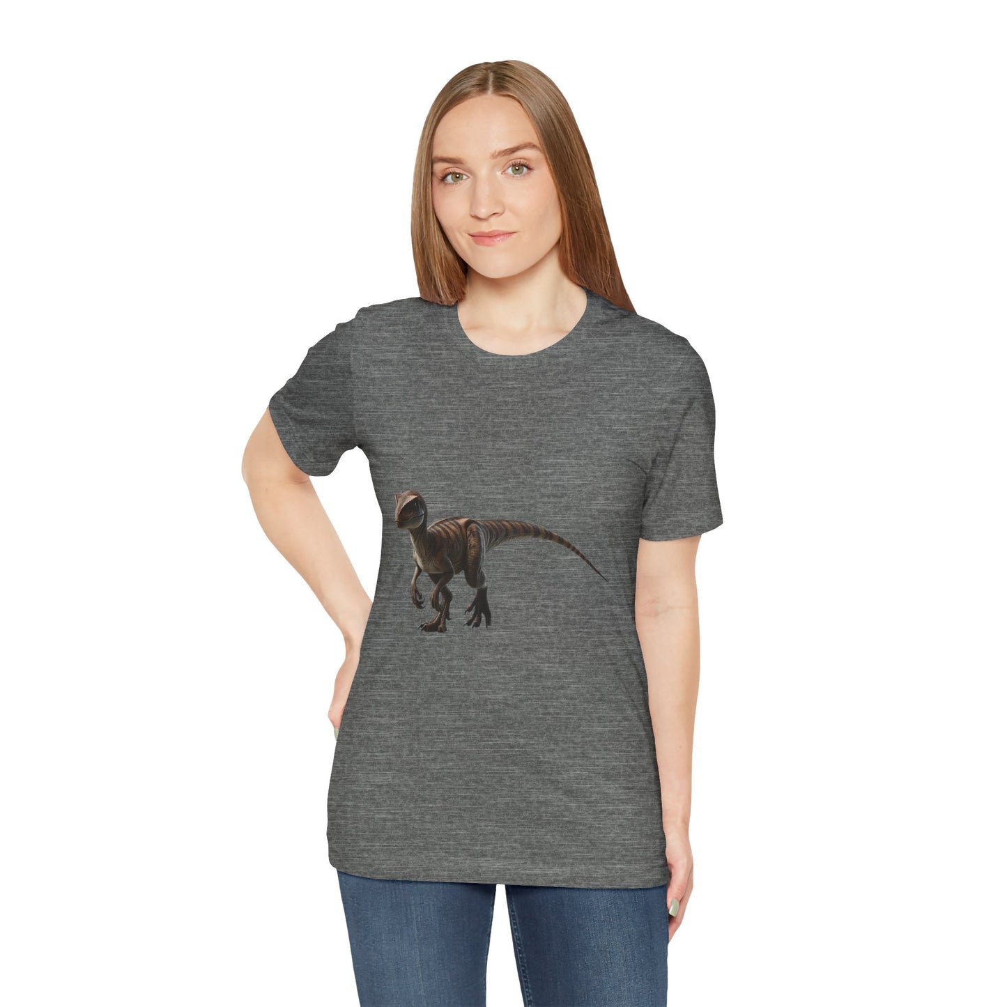 Playful Velociraptor  - Unisex Jersey Short Sleeve Tee Super Comfy Dino T-Shirt Gift