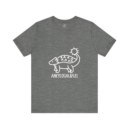 Cute Ankylosaurus White Graphics- Unisex Jersey Short Sleeve Tee Super Comfy Dino T-Shirt Gift