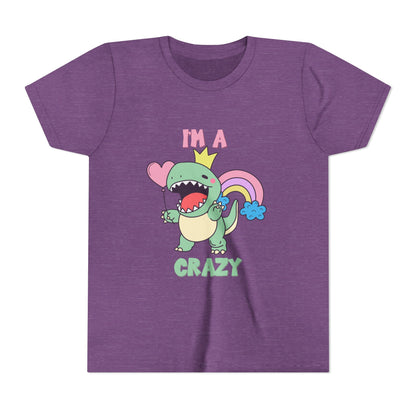Crazy Cretaceous Cutie Youth Size T-Shirt for kids who love dinosaurs