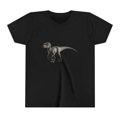 Youth Epic Velociraptor Tee – Unleash the Dino in You! 🦖🍃🧡 - Unisex Jersey Short Sleeve Tee Super Comfy Dino T-Shirt Gift