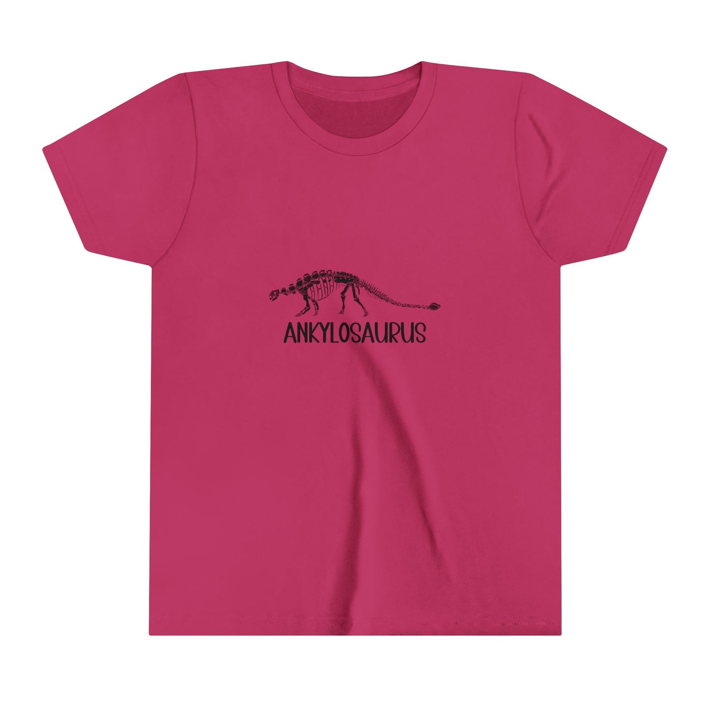 Youth Fossil Ankylosaurus T-Shirt with Black Graphics - Unisex Jersey Short Sleeve Tee Super Comfy Dino T-Shirt Gift