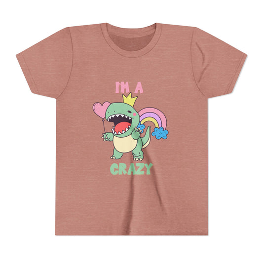 Crazy Cretaceous Cutie Youth Size T-Shirt for kids who love dinosaurs