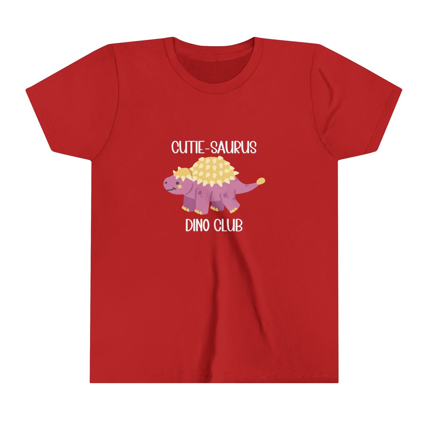 Youth Ankylosaurus Cutie Saurus Dino Club Pink - White Graphic - Unisex Jersey Short Sleeve Tee Super Comfy Dino T-Shirt Gift