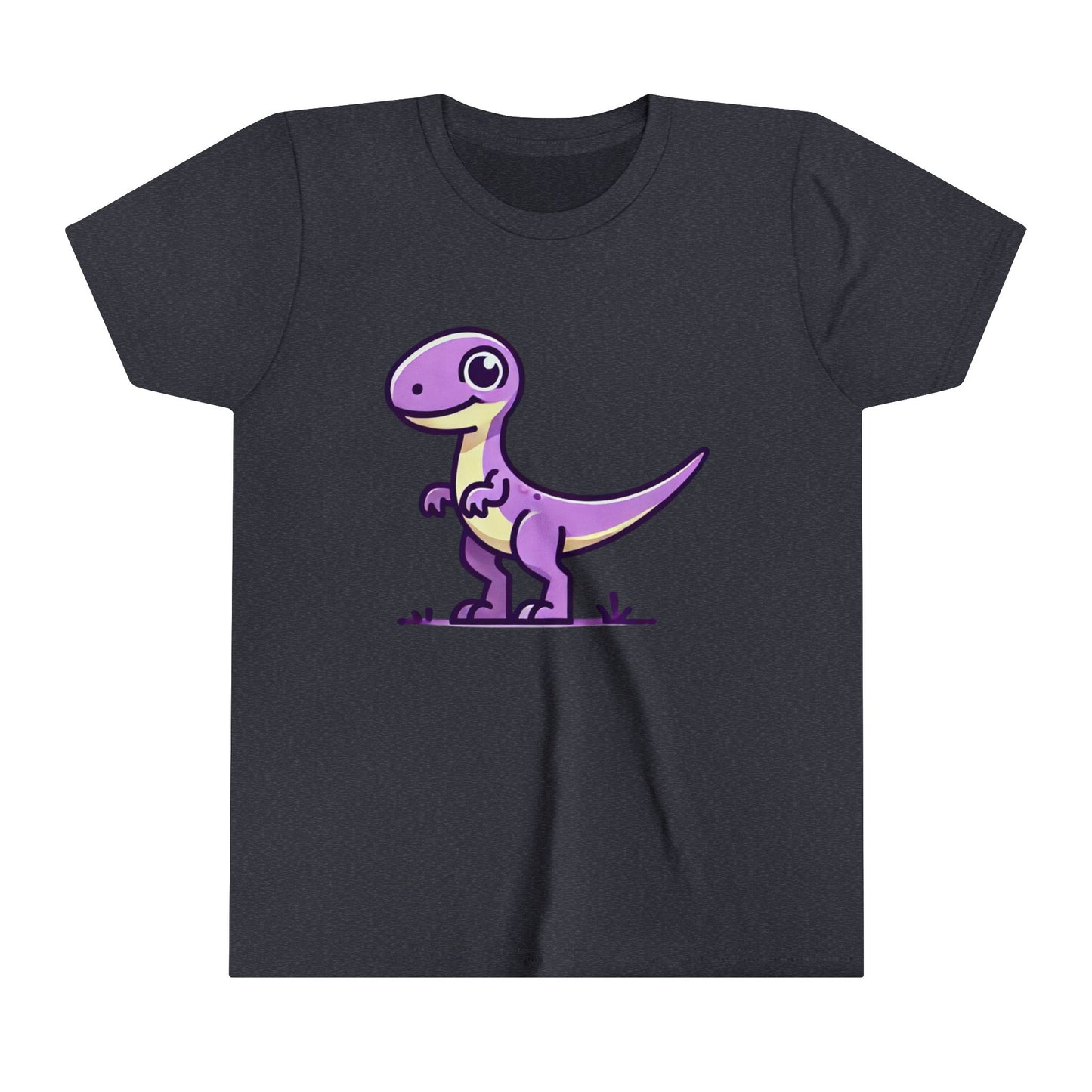 Youth Charming Purple Dinosaur Tee – For Dino-Loving Kids! 💜🦖 - Unisex Jersey Short Sleeve Tee Super Comfy Dino T-Shirt Gift