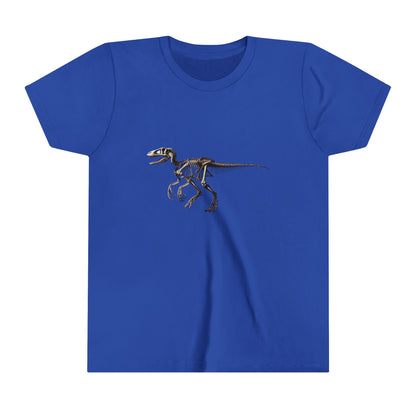 Youth Velociraptor Skeleton Tee – Classic Fossil Design for Dinosaur Enthusiasts! 🦖💀🦴 - Unisex Jersey Short Sleeve Tee Super Comfy Dino T-Shirt Gift