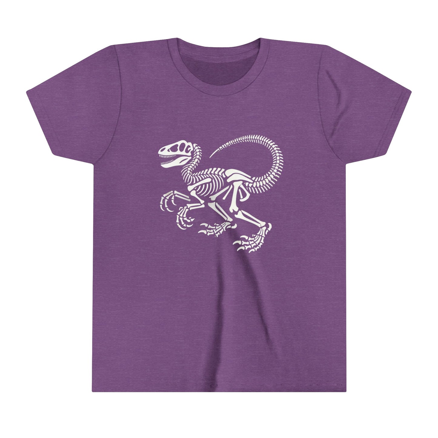 Youth Classic Velociraptor Skeleton Tee – Bold Fossil Design for Dino Fans! 🦖🦴⚒️ Unisex Jersey Short Sleeve Tee Super Comfy Dino T-Shirt Gift