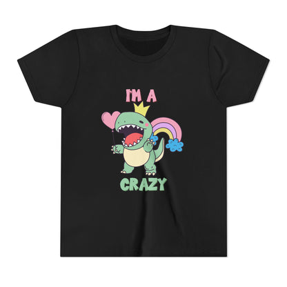 Crazy Cretaceous Cutie Youth Size T-Shirt for kids who love dinosaurs