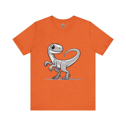 Monochrome Cartoon Velociraptor - Unisex Jersey Short Sleeve Tee Super Comfy Dino T-Shirt Gift