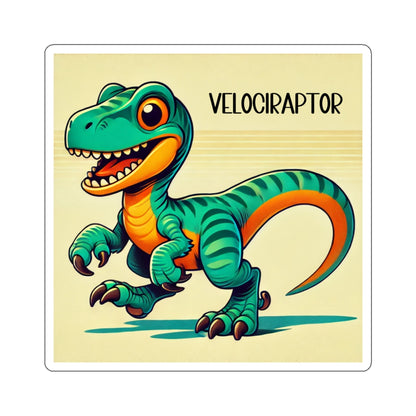 Adorable Teal & Orange Baby Dinosaur - Amazing Kiss-Cut Sticker Gift to dino decorate any surface Great Birthday Gift