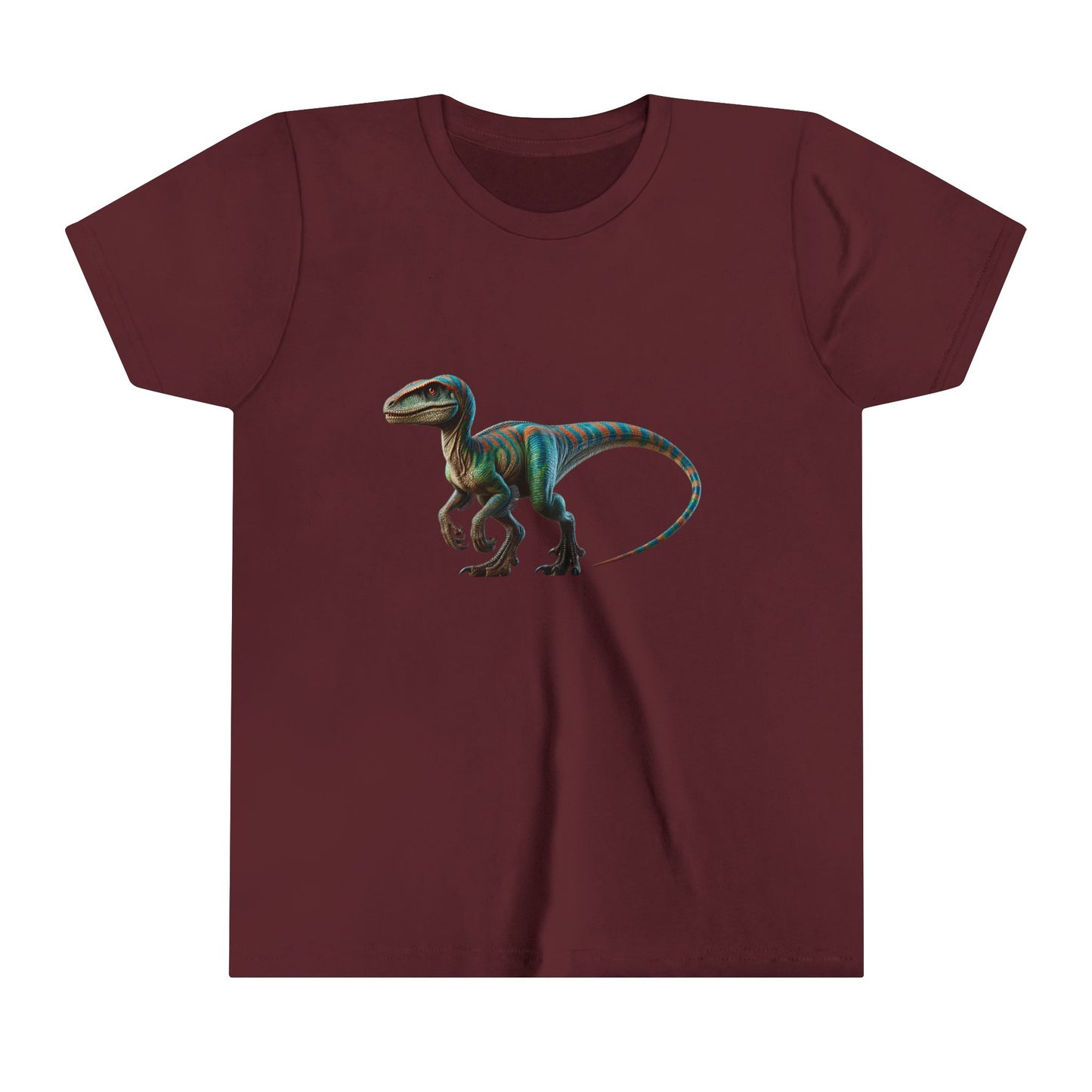 Youth Vibrant Velociraptor Adventure Tee – Unleash Your Inner Dino Explorer with Fierce Style! 🦖🌈 - Unisex Jersey Short Sleeve Tee Super Comfy Dino T-Shirt Gift