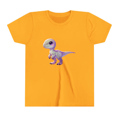 Youth Pastel Baby Velociraptor Tee – Soft & Sweet Dino Style in Lavender! 🦖💜🌸 - Unisex Jersey Short Sleeve Tee Super Comfy Dino T-Shirt Gift