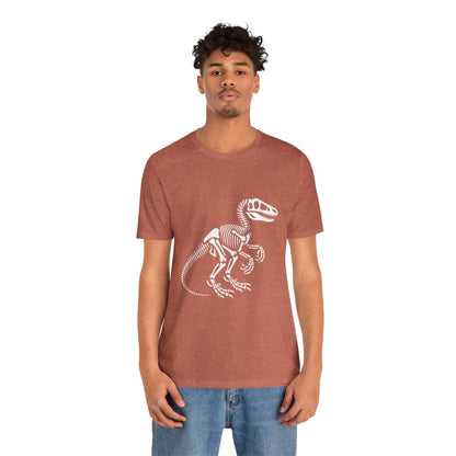 Velociraptor Skeleton Tee – Bold Fossil Graphic for Dinosaur Lovers! 🦖🦴✨ - Unisex Jersey Short Sleeve Tee Super Comfy Dino T-Shirt Gift