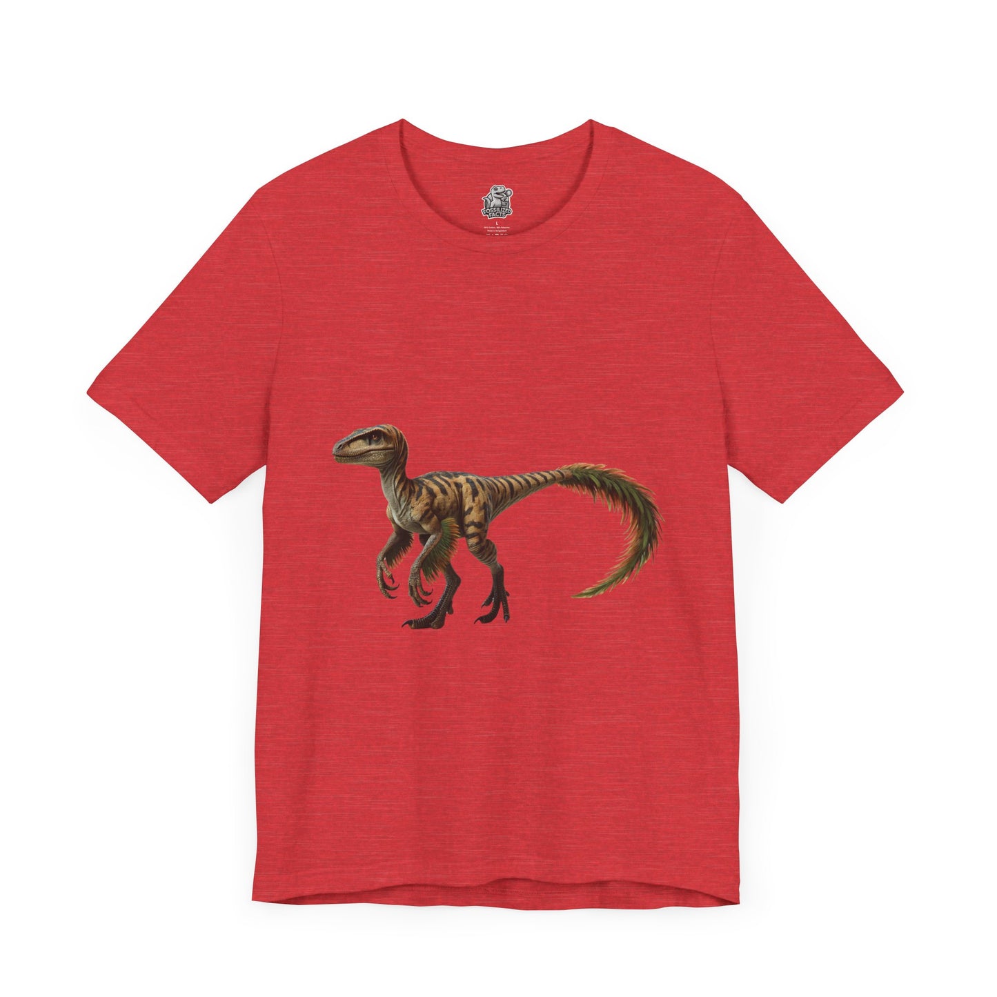 Wild & Feathered Velociraptor Tee – Bold Jungle Vibes and Fierce Dino Style! 🦖🌿🔥 - Unisex Jersey Short Sleeve Tee Super Comfy Dino T-Shirt Gift