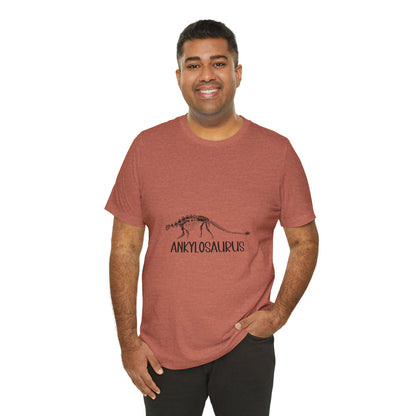 Fossil Ankylosaurus Black Graphic - Unisex Jersey Short Sleeve Tee Super Comfy Dino T-Shirt Gift