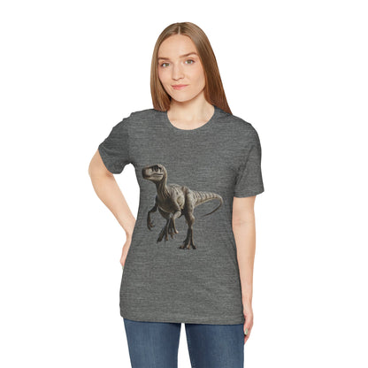 Brown Tone Theatrical Velociraptor - Unisex Jersey Short Sleeve Tee Super Comfy Dino T-Shirt Gift