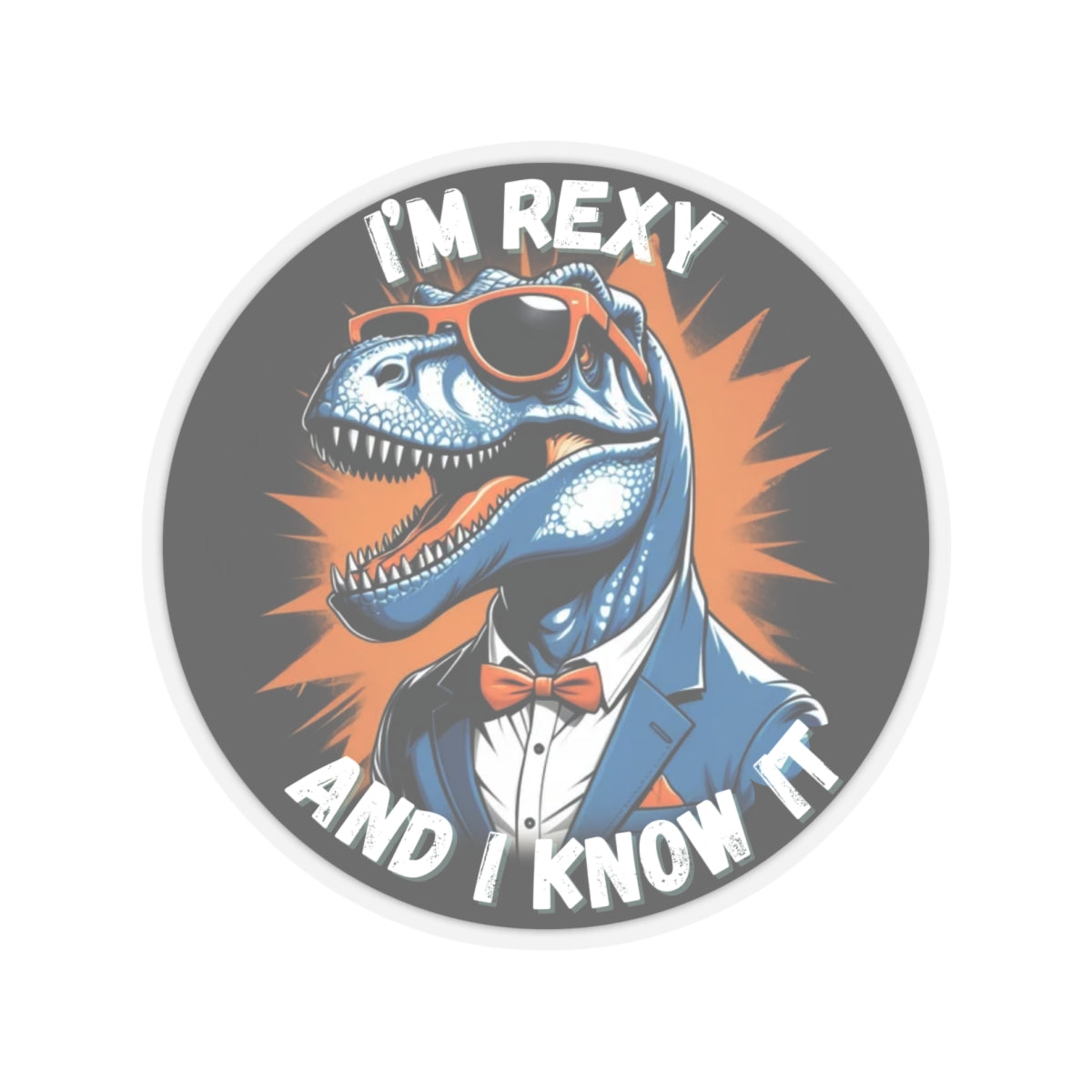 Suave Rex Sticker – Dino Style Meets Cool Confidence