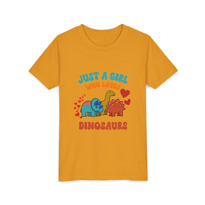 Just a Girl Who Loves Dinosaurs Youth Size T-Shirt Stem Tweens and Teens who Love Dinosaurs Tshirts