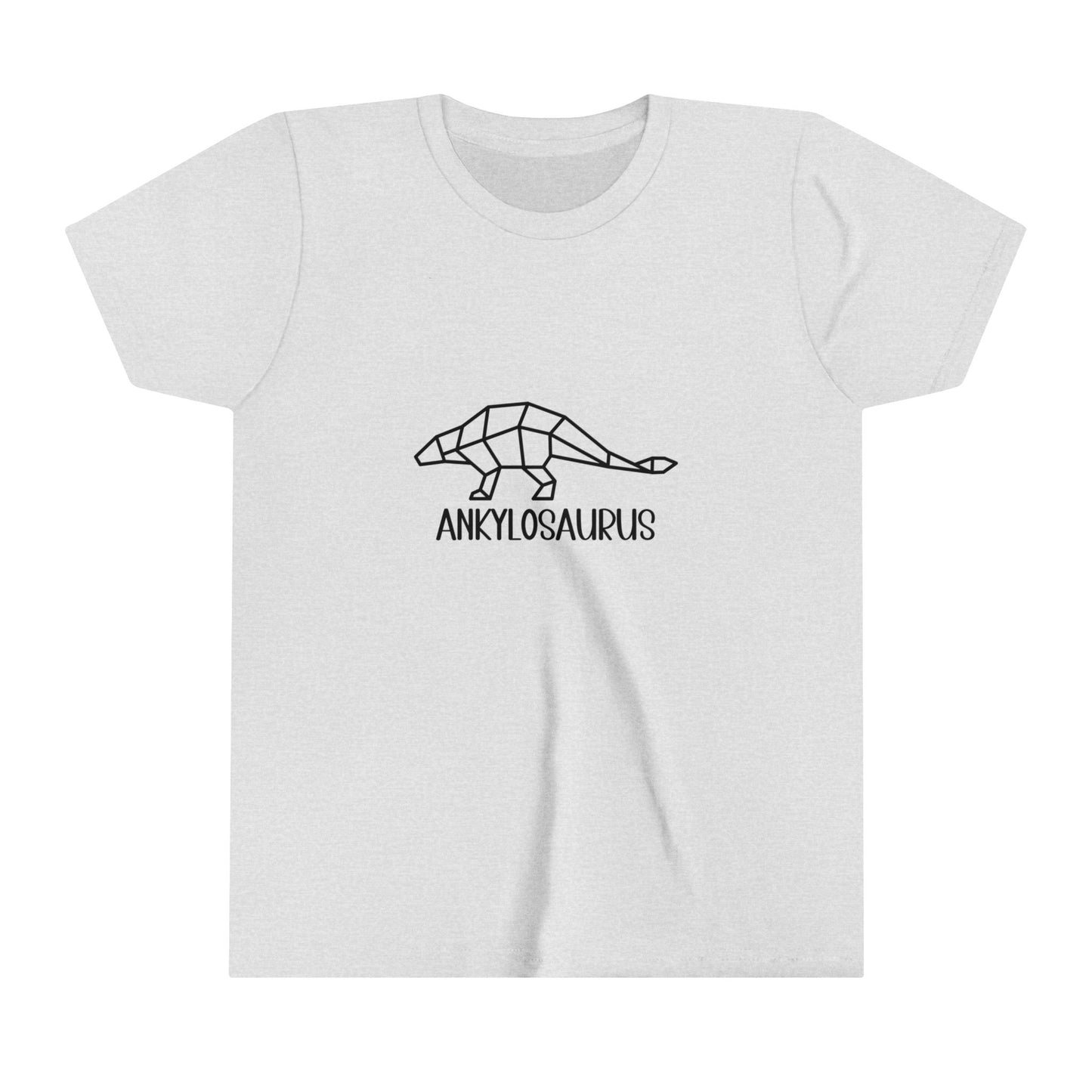 Youth Polygon Ankylosaurus T-Shirt with Black Graphics - Unisex Jersey Short Sleeve Tee Super Comfy Dino T-Shirt Gift