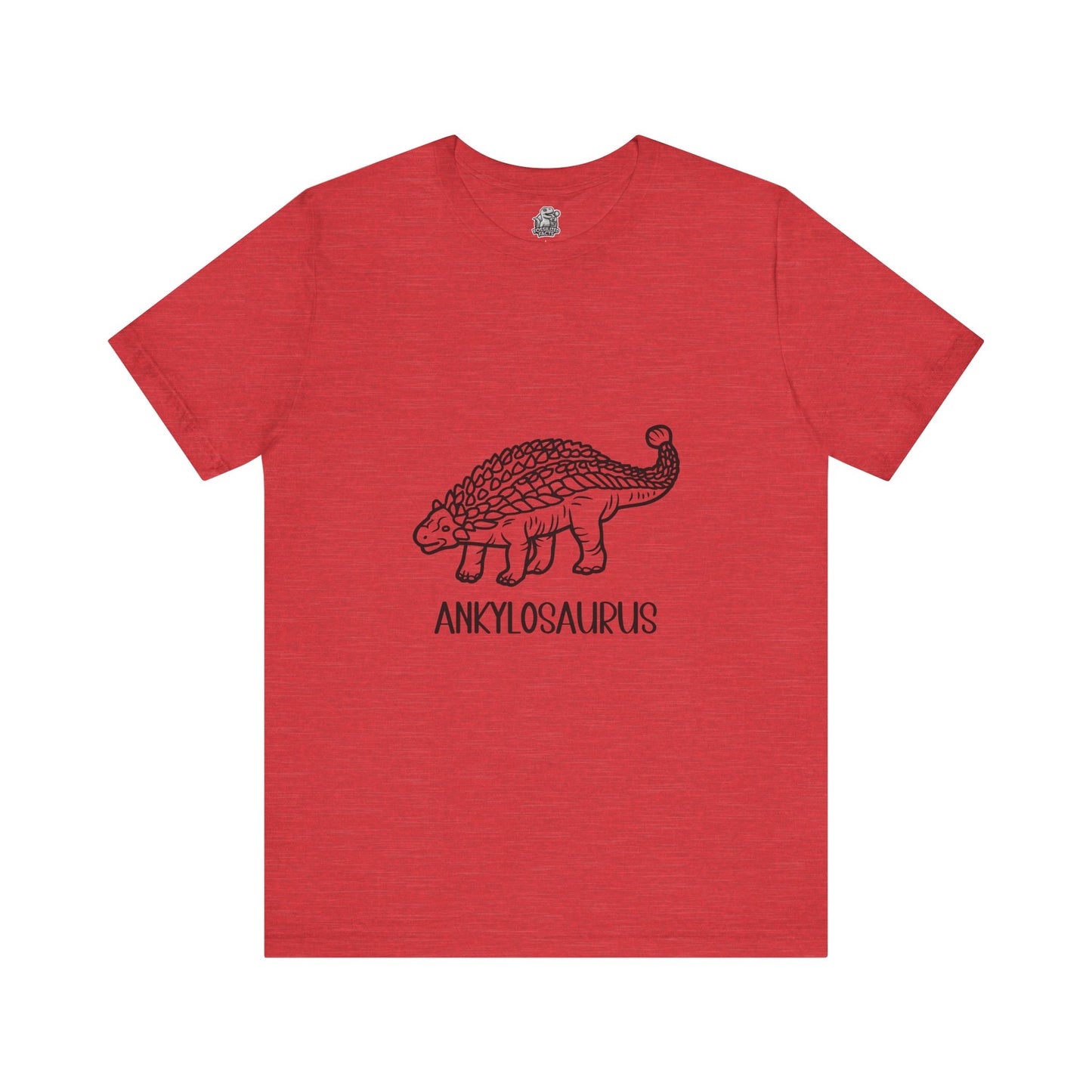 Outlined Ankylosaurus Black Graphic - Unisex Jersey Short Sleeve Tee Super Comfy Dino T-Shirt Gift