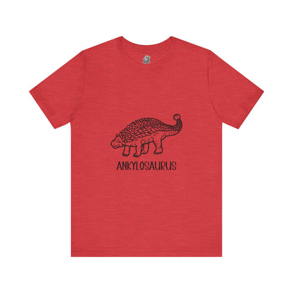 Outlined Ankylosaurus Black Graphic - Unisex Jersey Short Sleeve Tee Super Comfy Dino T-Shirt Gift