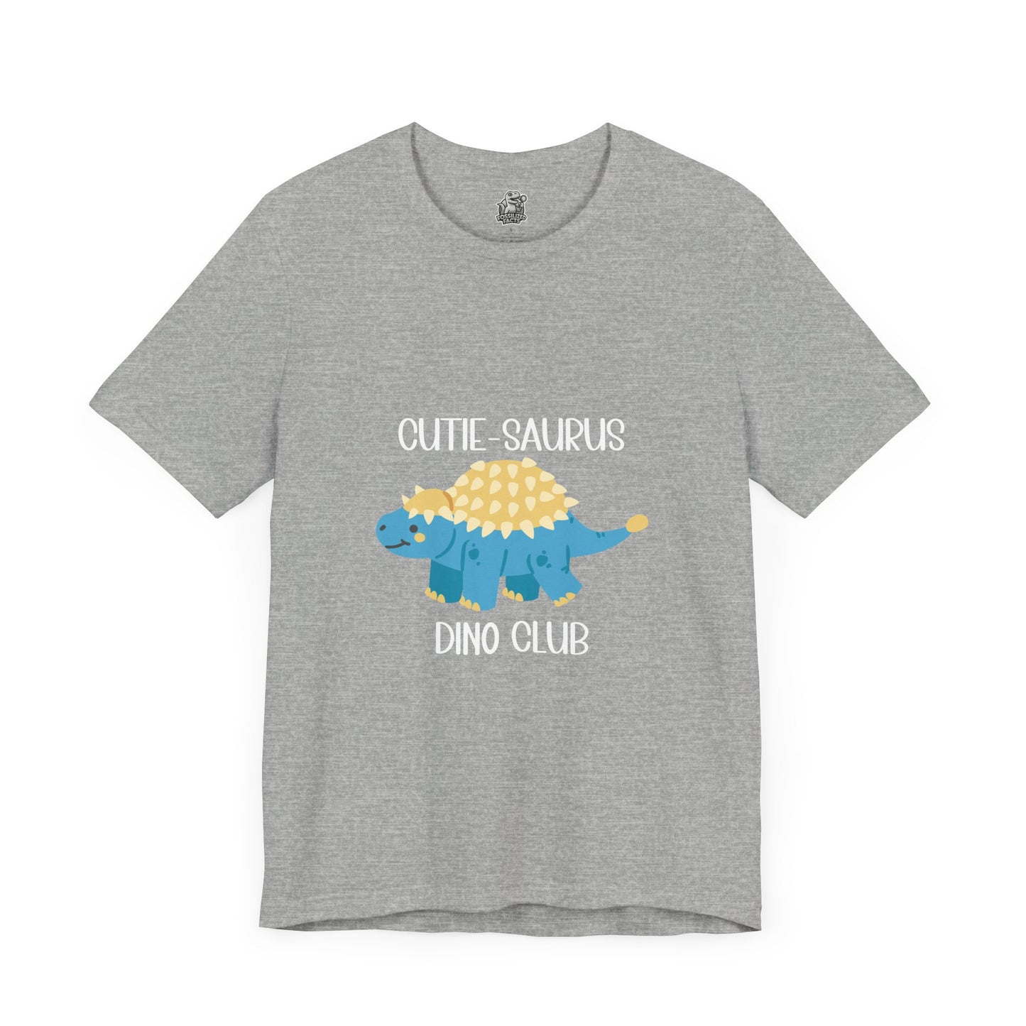 Ankylosaurus Cutie Saurus Dino Club Blue - White Graphic - Unisex Jersey Short Sleeve Tee Super Comfy Dino T-Shirt Gift