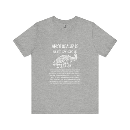 Outlined Ankylosaurus Detailed with White Graphics- Unisex Jersey Short Sleeve Tee Super Comfy Dino T-Shirt Gift