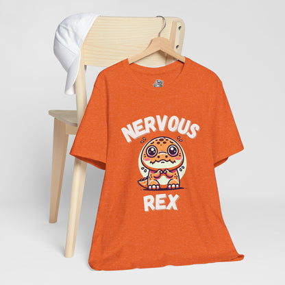 Nervous Rex Unisex T-Shirt – Adorable Unisex Dino Tee for Fun & Relatable Style