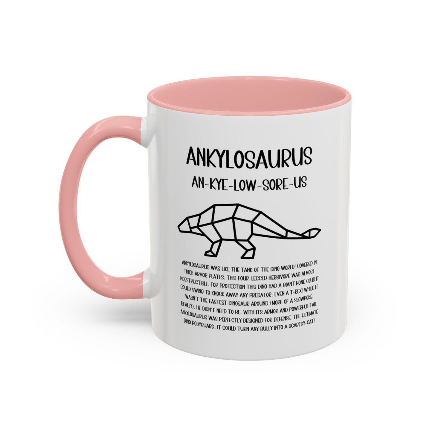 Polygon Ankylosaurus Mug with Detailed Black Graphic Amazing Gift for the Dino Lovers in your life