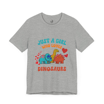 Retro - Just a Girl Who Loves Dinosaurs Unisex T-Shirt – Perfect for Dino Enthusiasts